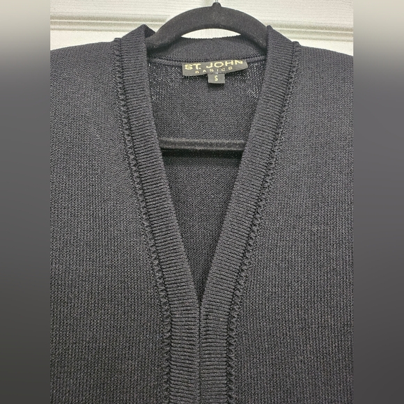 St. John Basics Black Knit Formal Jacket Cardigan - Picture 3 of 15